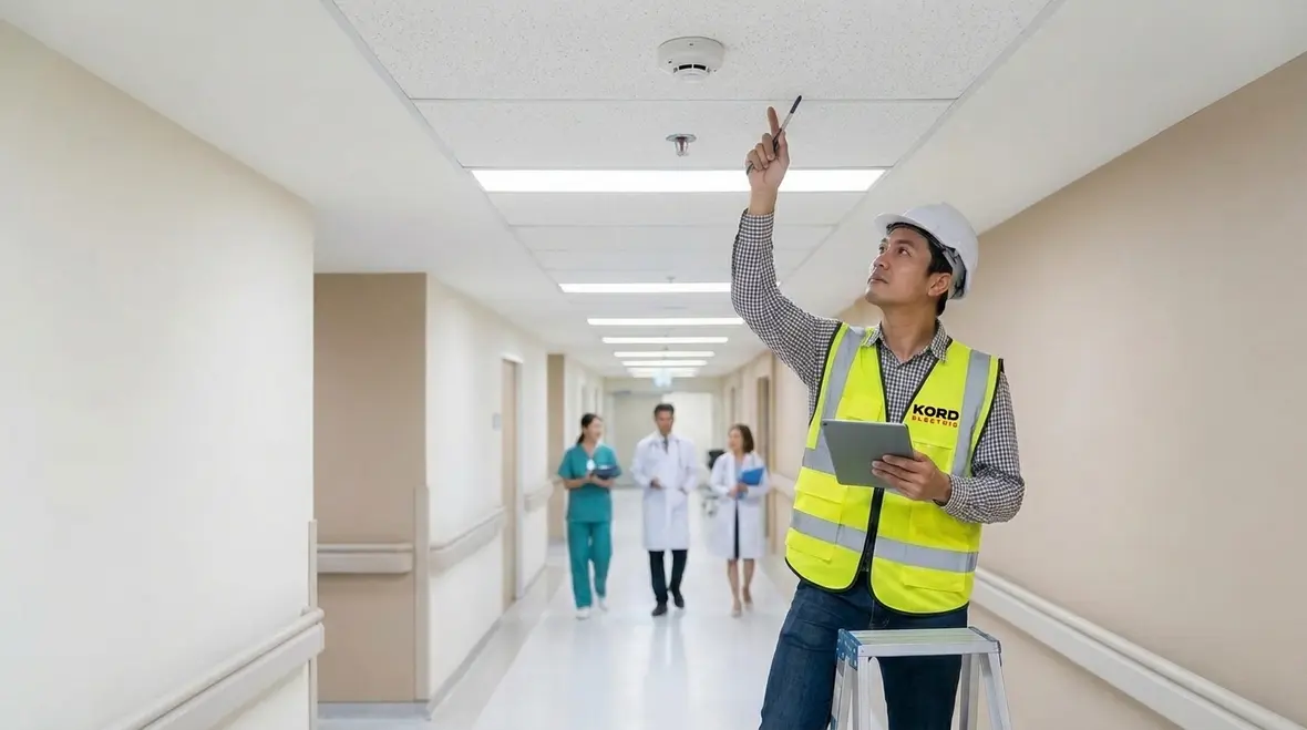 Fire protection devices coordinated in a California medical building