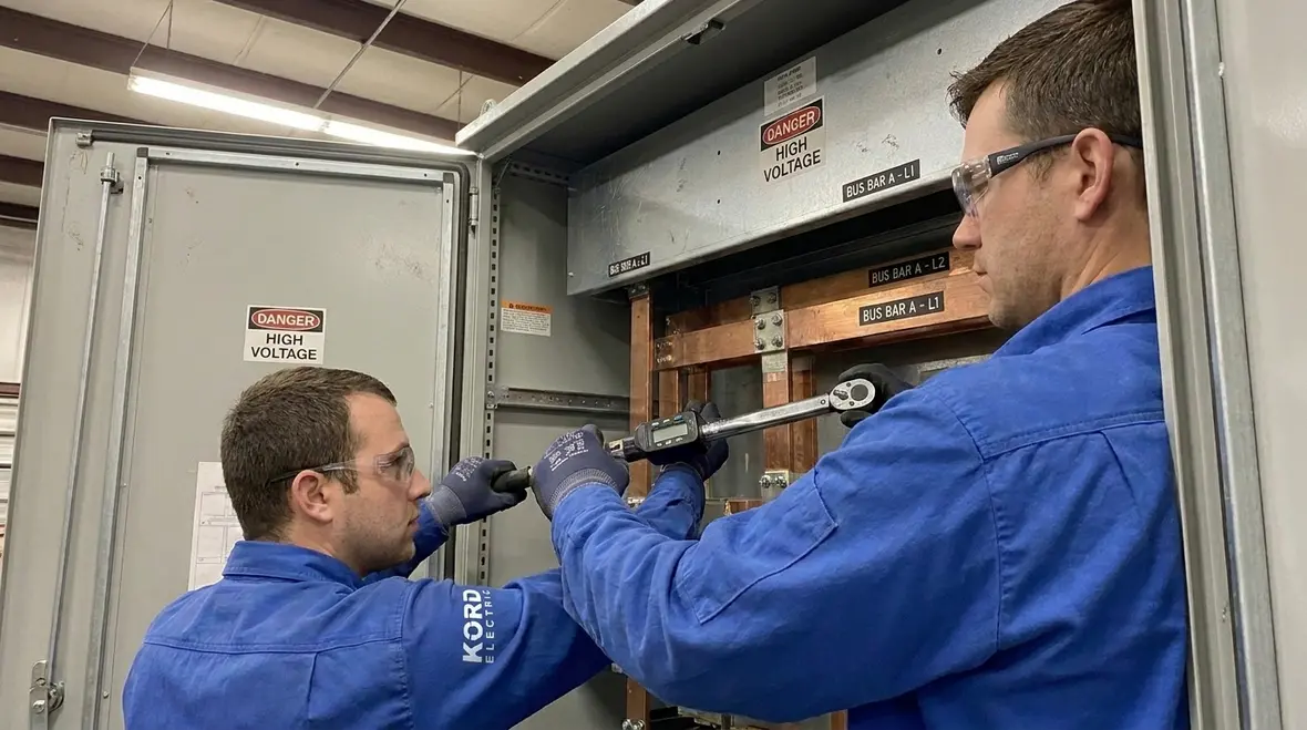 Technician mapping an industrial electrical failure timeline