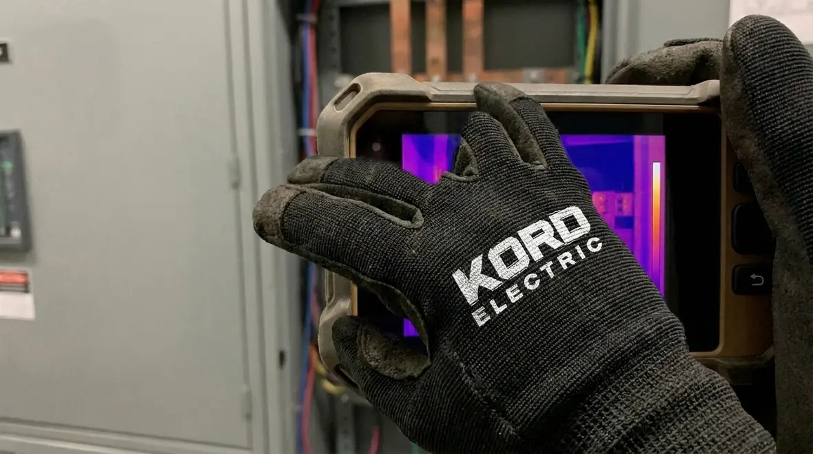Thermal imaging inspection inside a commercial electrical panel room