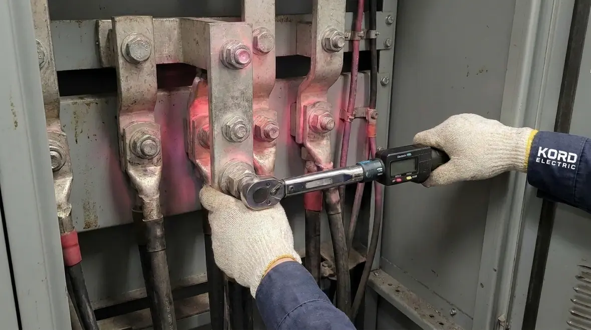 Electrical hot spots detected on bus bars and breakers during infrared inspection