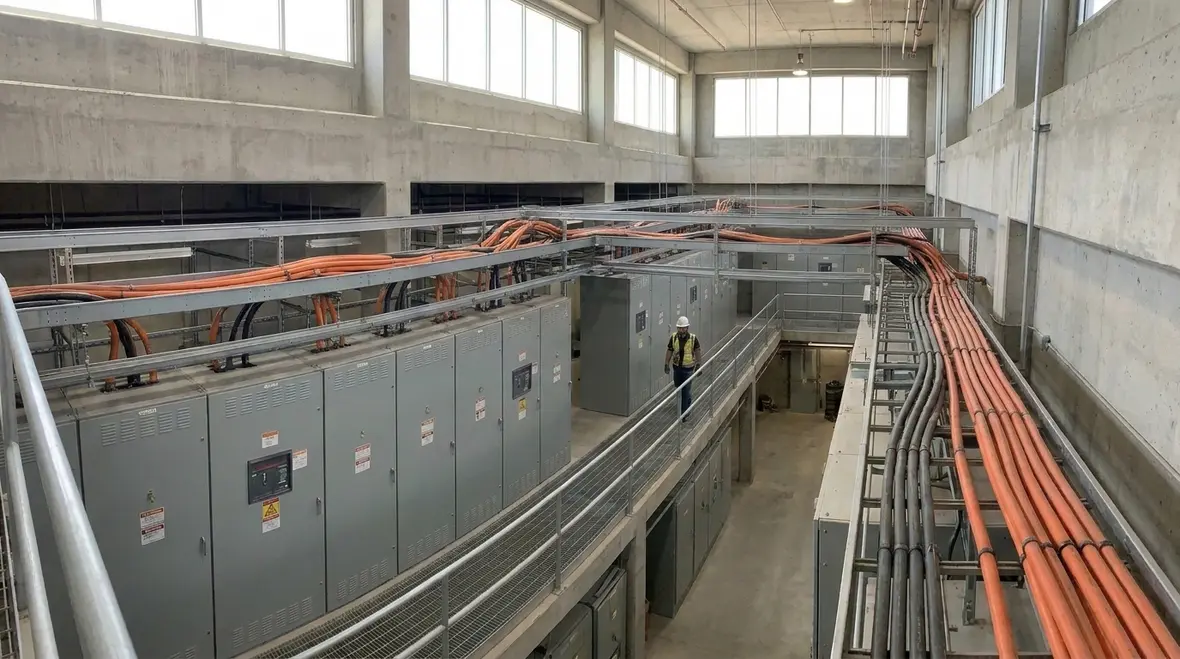 Medium voltage power distribution across a commercial property