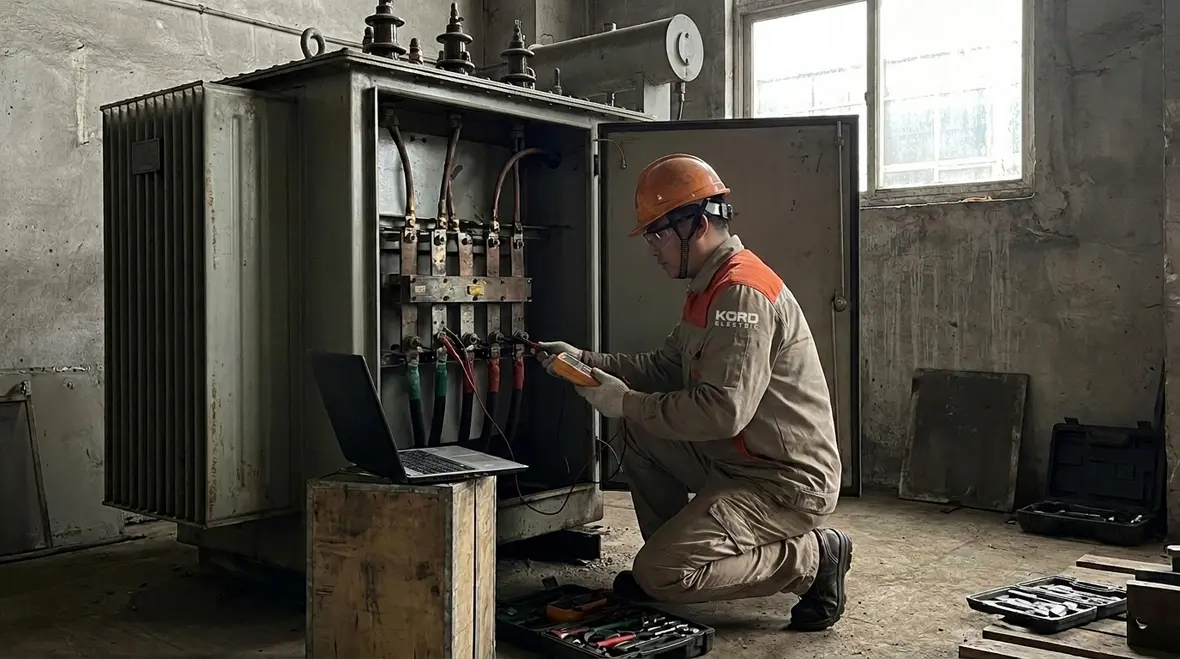 Technician performing commercial electrical preventive maintenance for compliance