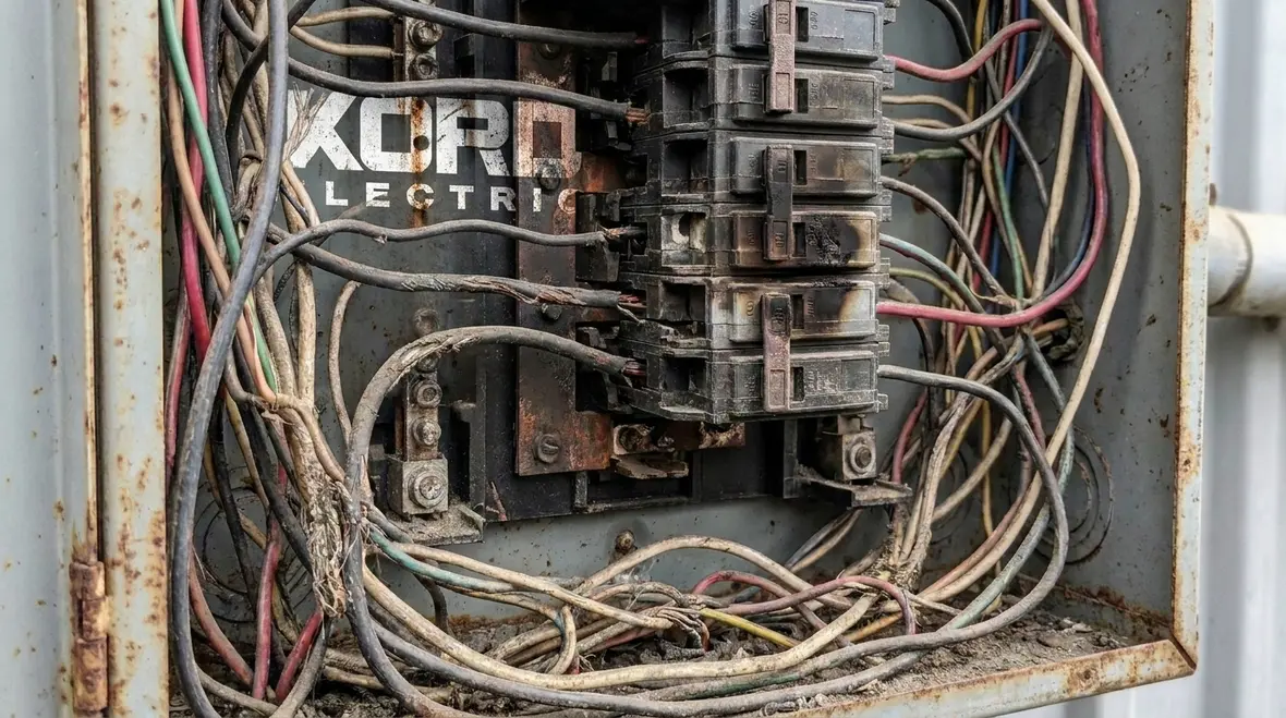 Load readings showing an overloaded commercial electrical panel