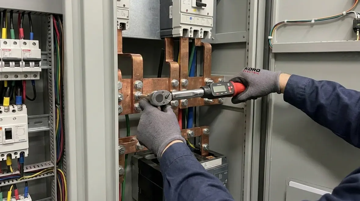 Inspection of electrical distribution equipment in a California warehouse