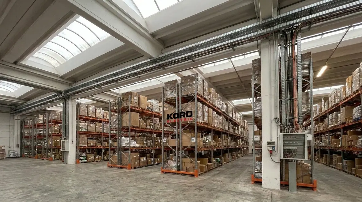 Warehouse electrical inspection in California with technician reviewing panels