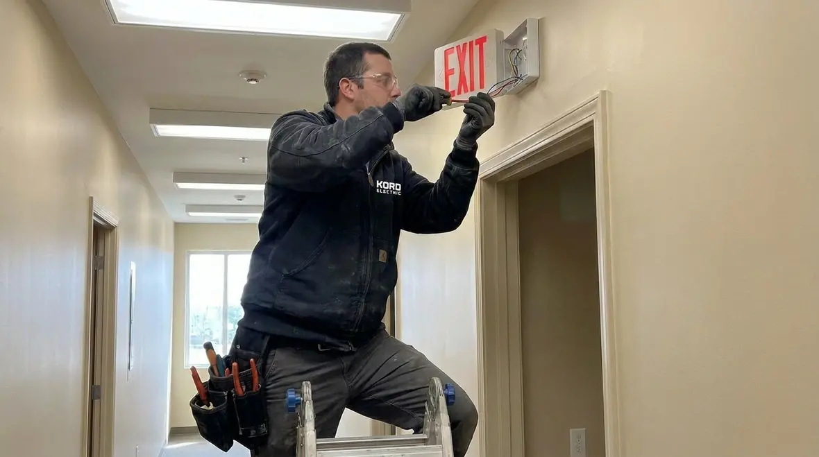 Emergency lighting and life safety wiring inspected under Los Angeles County permits