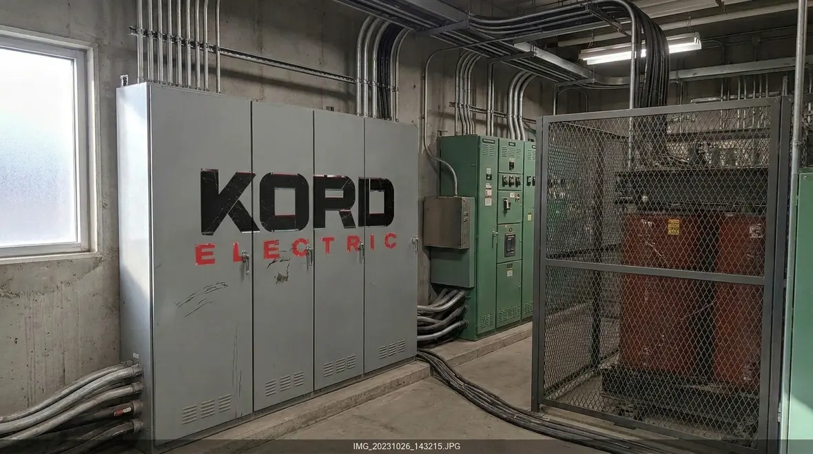 Commercial building one-line diagram showing switchgear in distribution