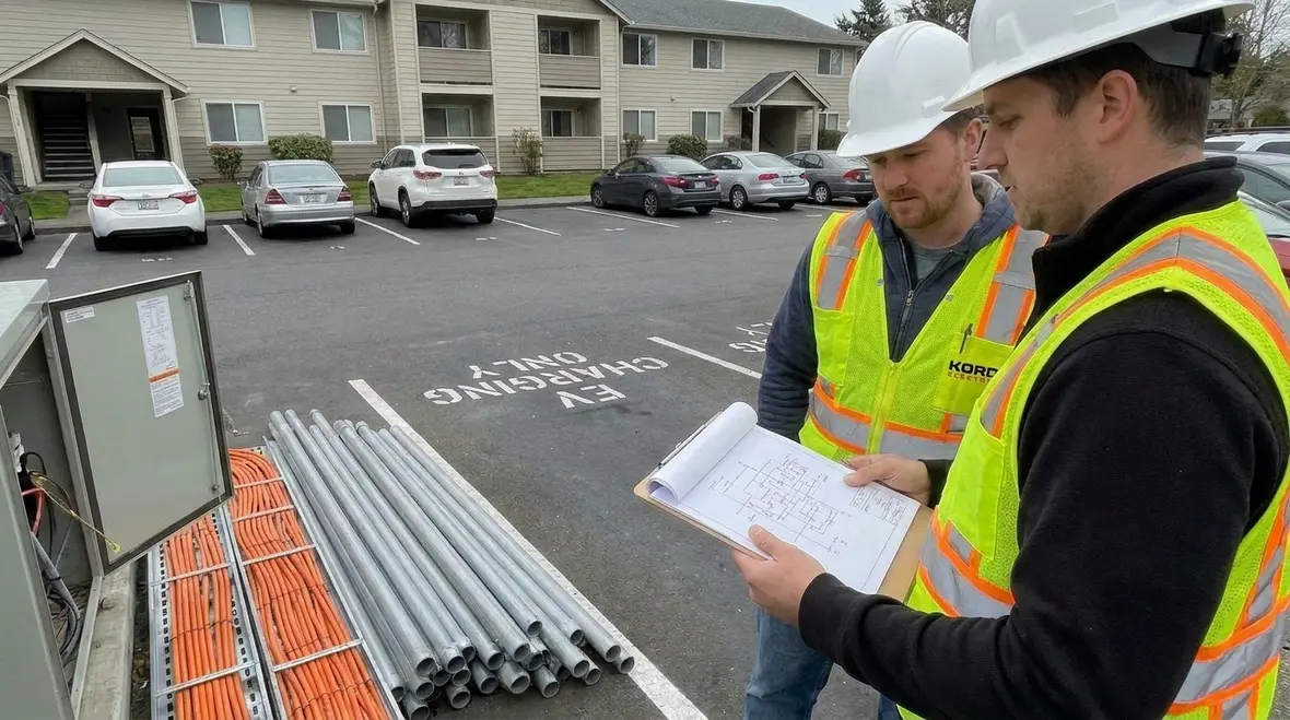 Site planning and electrical design for apartment EV charging requirements in California