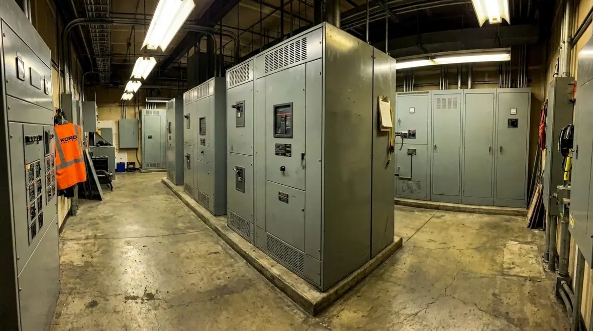 Clear electrical room pathways maintained for conductor working space compliance