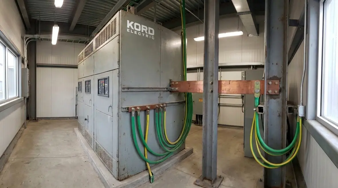 High voltage NEC 2 kV grounding and bonding installation example