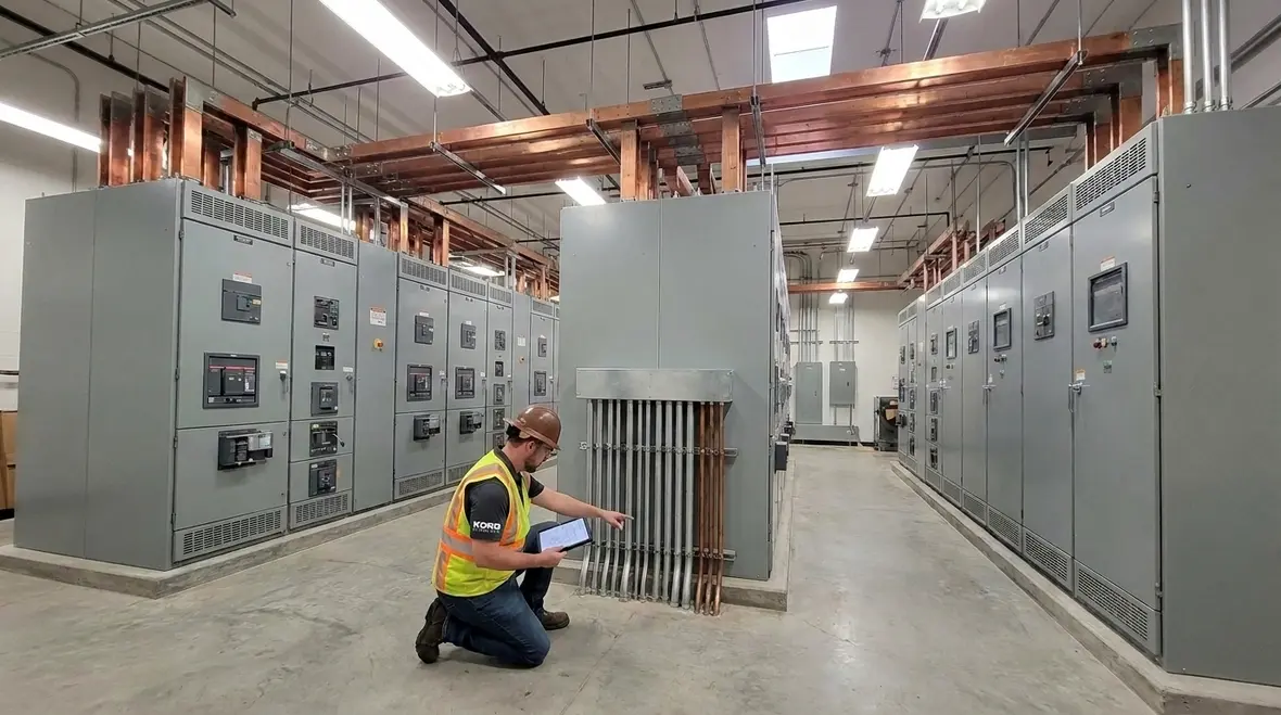 High voltage NEC 2 kV switchgear and grounding layout example