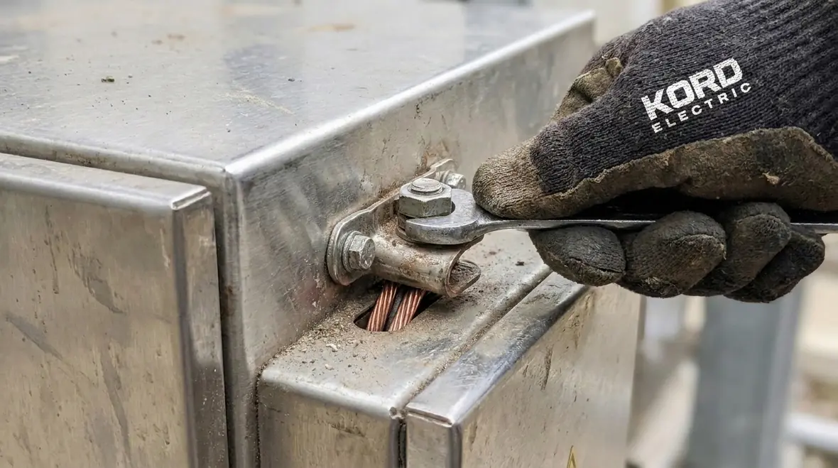 Grounding conductors routed and terminated according to Section 250.122