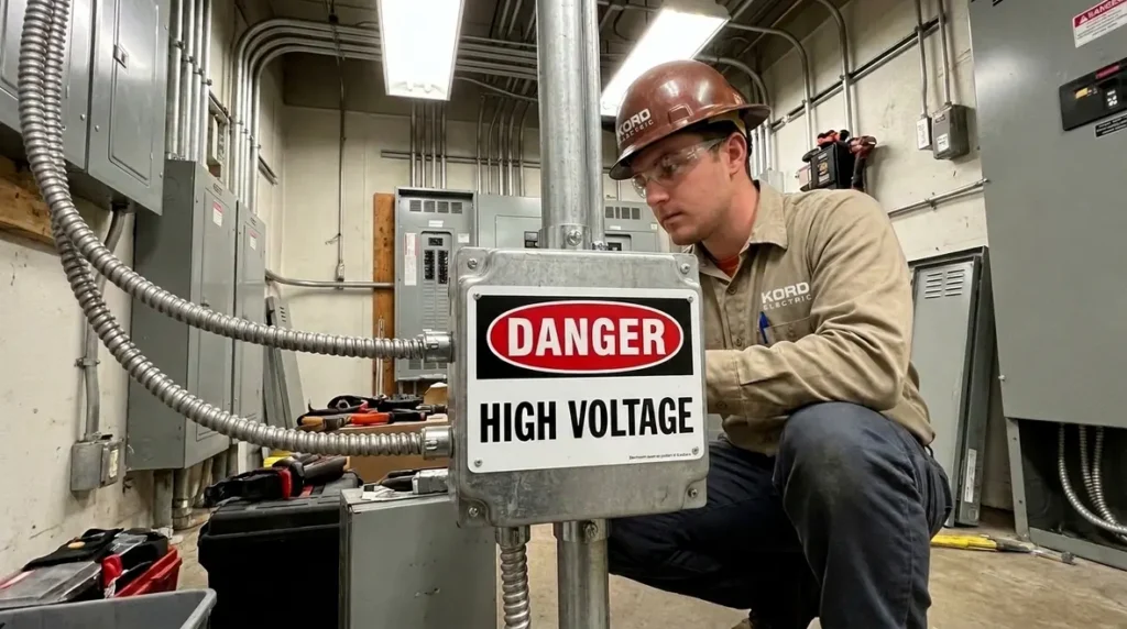 NFPA 70 Section 305.42 NEC FMC Danger Signs Compliance