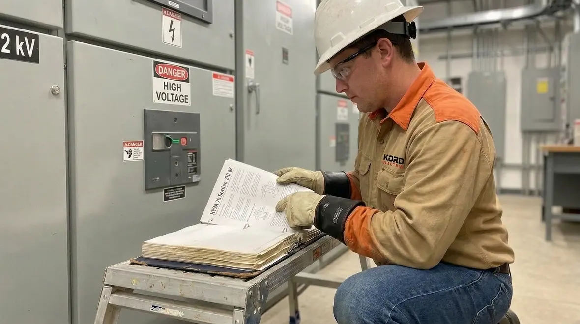 Medium-voltage NEC AC GEC installation for 2 kV equipment