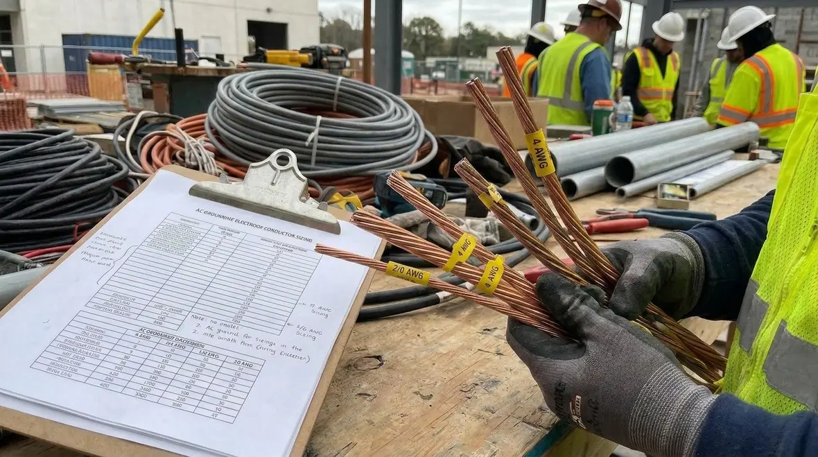 Kord Electric technician verifying service and grounding electrode setup