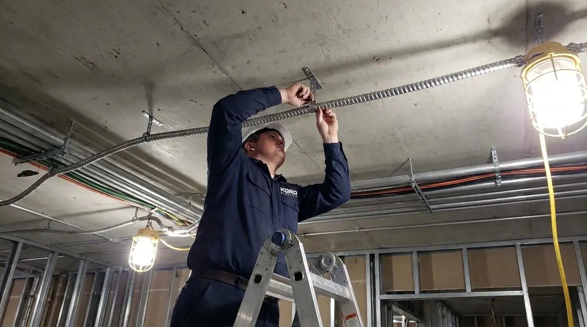 NEC MC cable securing supporting
