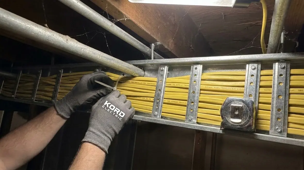 Planned NM cable routing to maintain proper bending radius