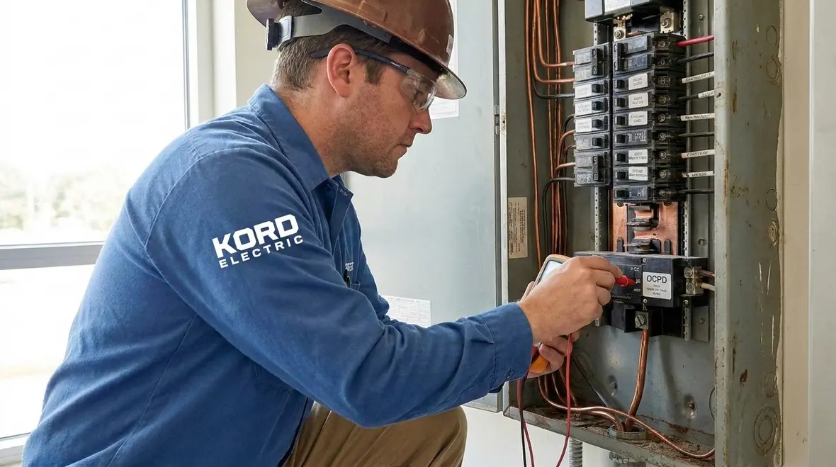 NEC OCPD conductor protection breaker and conductors in commercial panel
