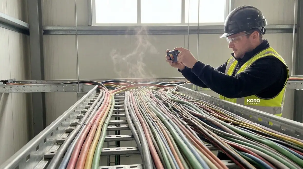 NEC SEC cable ampacity inspection in a commercial electrical room