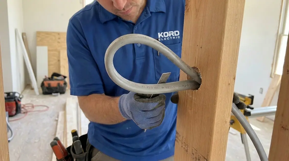 Commercial framing members with SEC cable pathways highlighted for NFPA 70 compliance