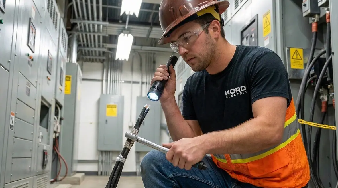 Pre-installation checks on NEC SEC cable conductors in a commercial facility