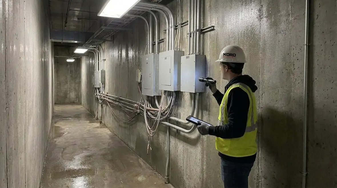 Integrated life safety and electrical systems review in a commercial facility