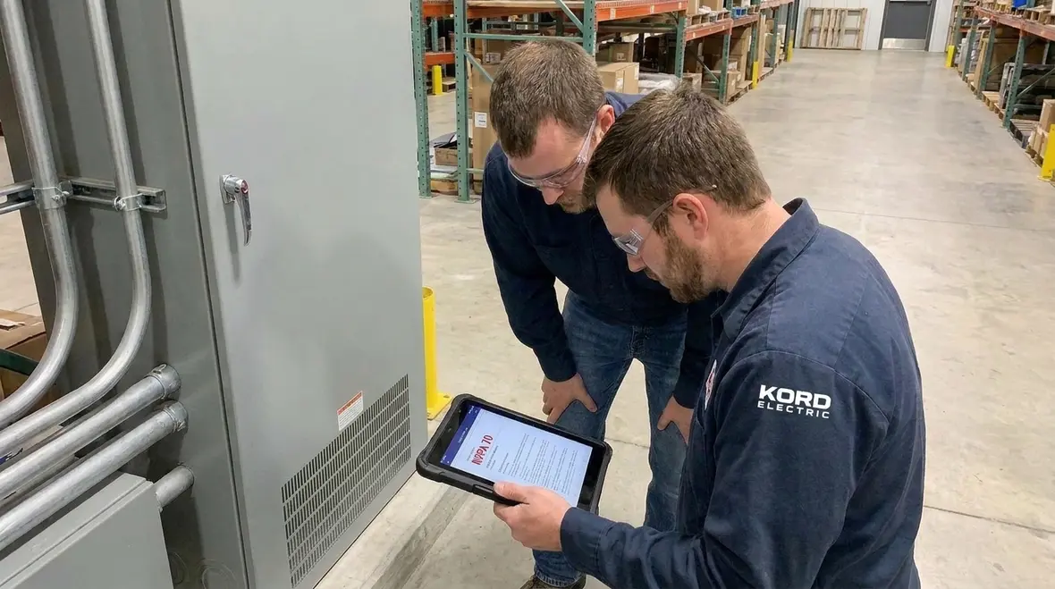 Commercial electrician planning NEC-compliant audio rack wiring paths