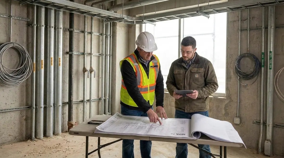Engineers coordinating audio power and electrical design using NFPA 70