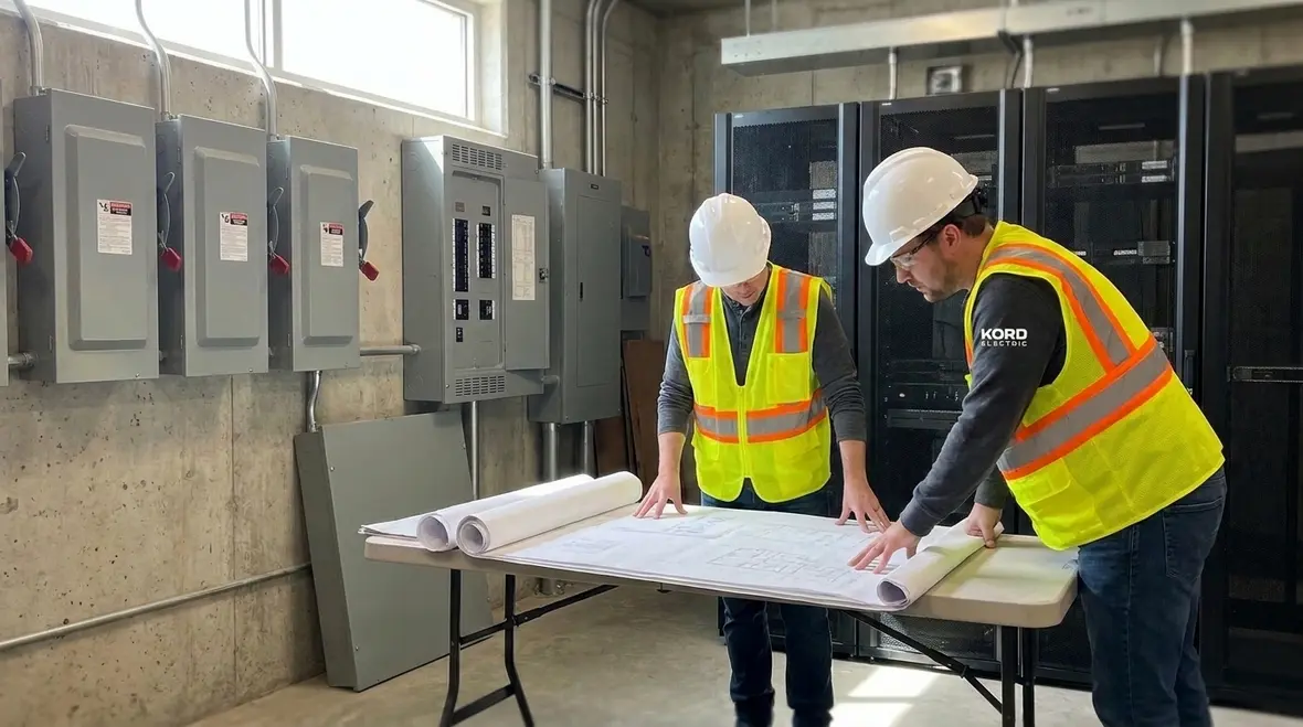 IT equipment room disconnecting means and labeled panels installed to NEC Section 645.10 requirements