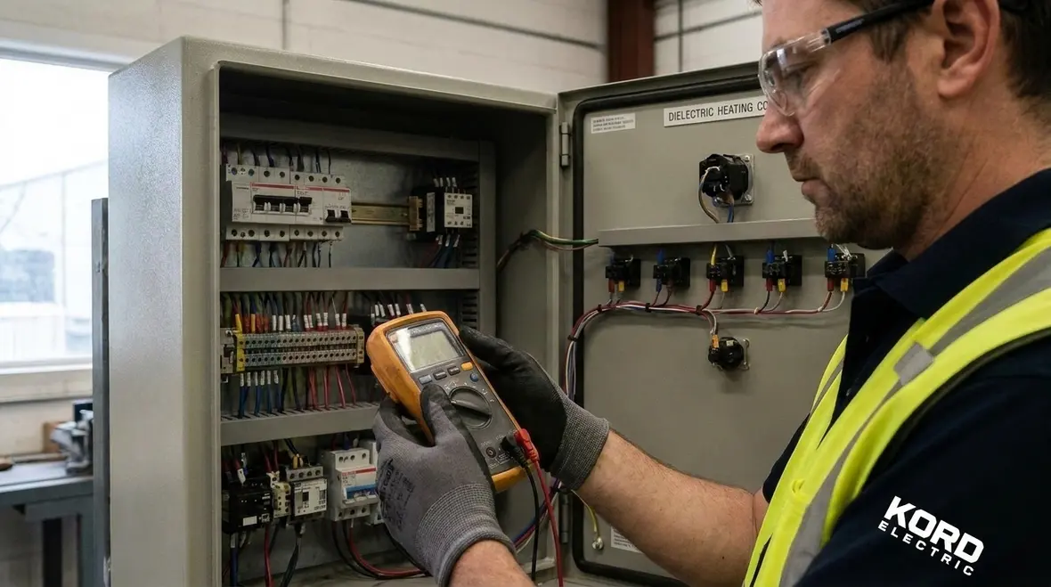 Electrical design and installation review for dielectric heating remote controls