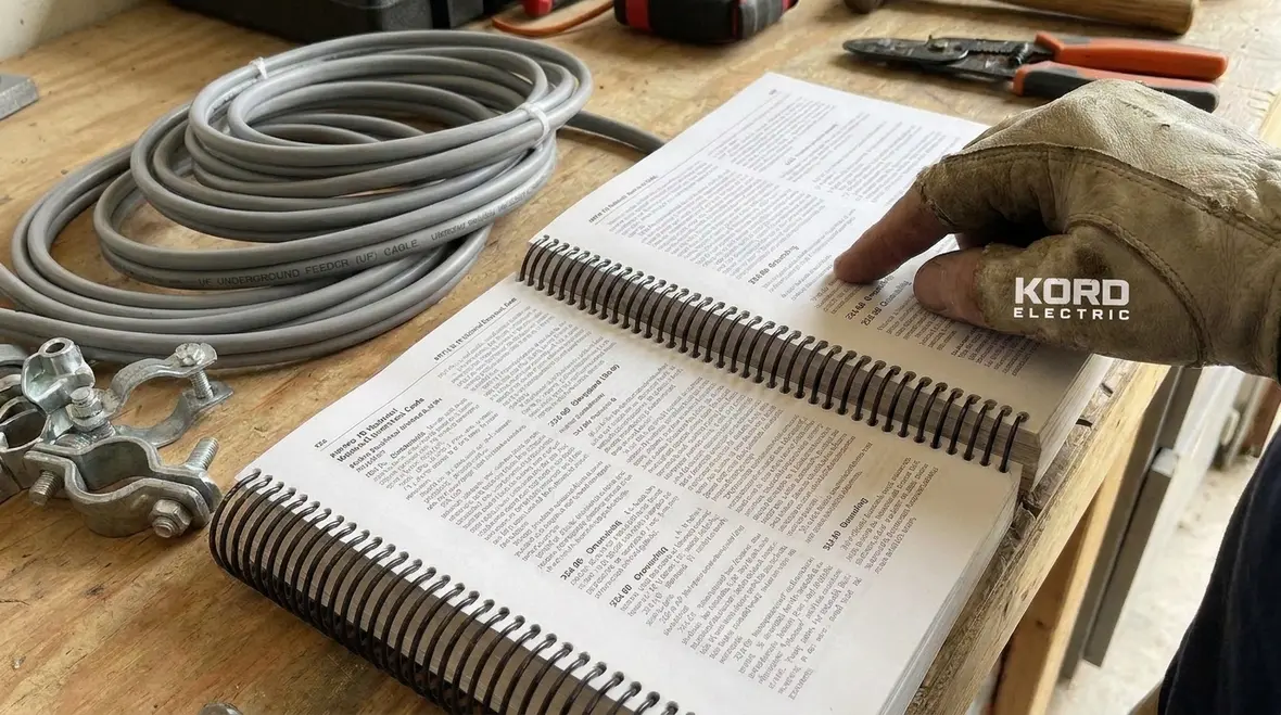 UF cable transition from underground run to aboveground enclosure with proper bonding