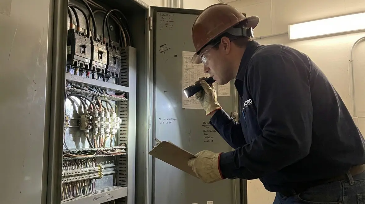 Kord Electric technician verifying USE cable protection and terminations