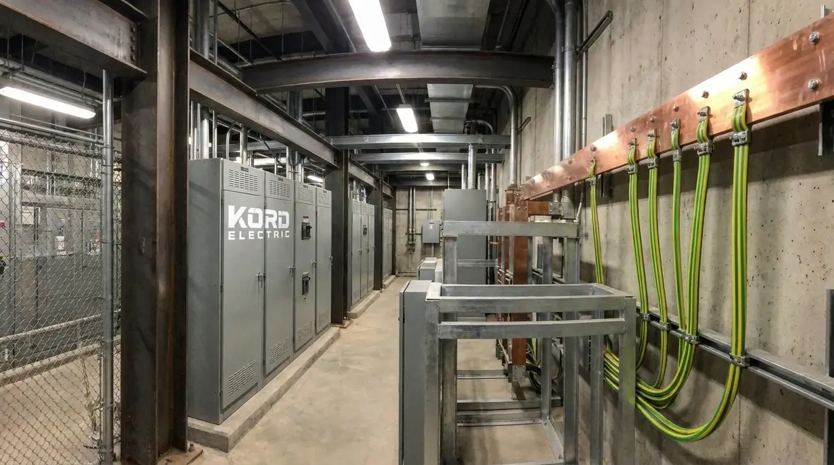 High voltage switchgear grounded to common NEC electrode system