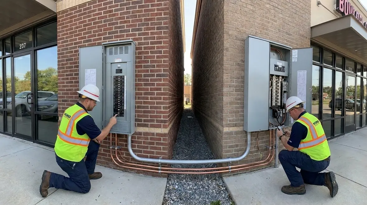 Common grounding electrode system helping manage fault current in a commercial facility