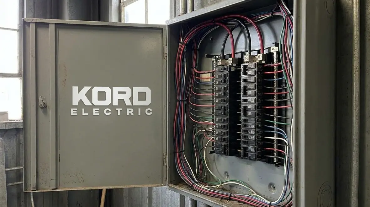 Technician reviewing NEC branch circuit overcurrent protection settings in a commercial panel