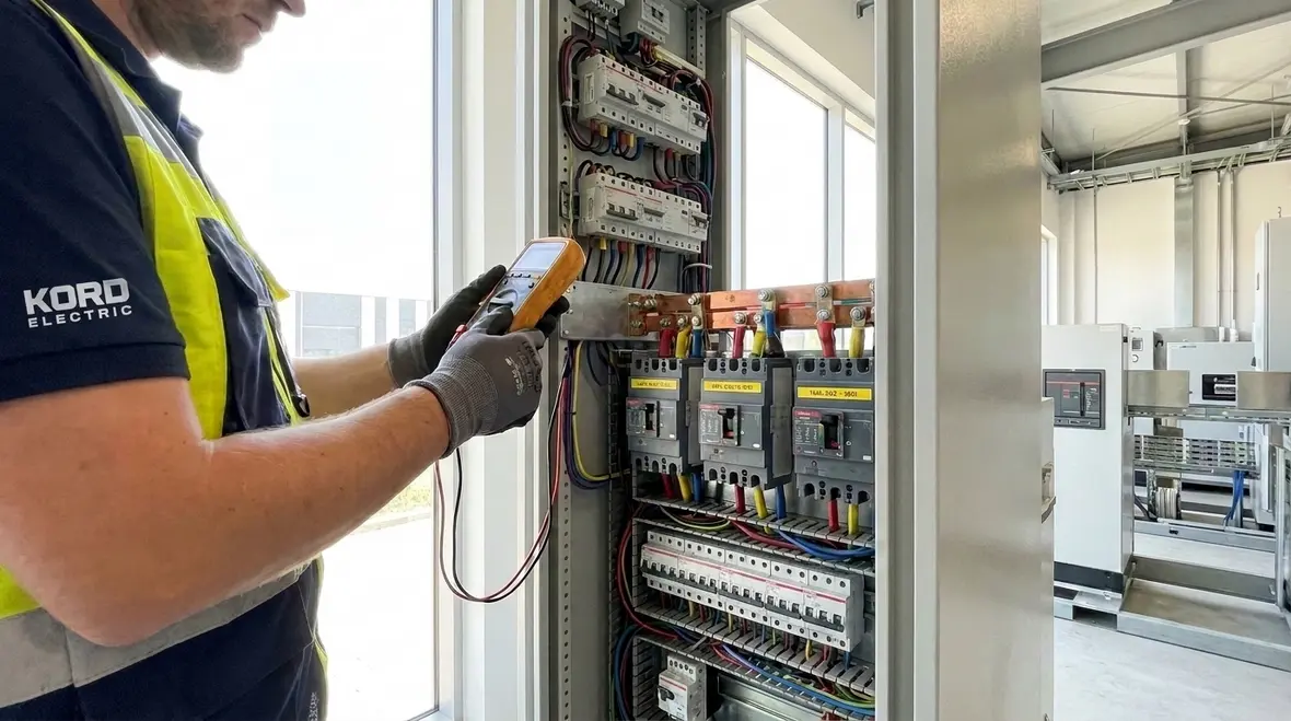 Electrician reviewing NEC branch circuit rating rules for a commercial panel