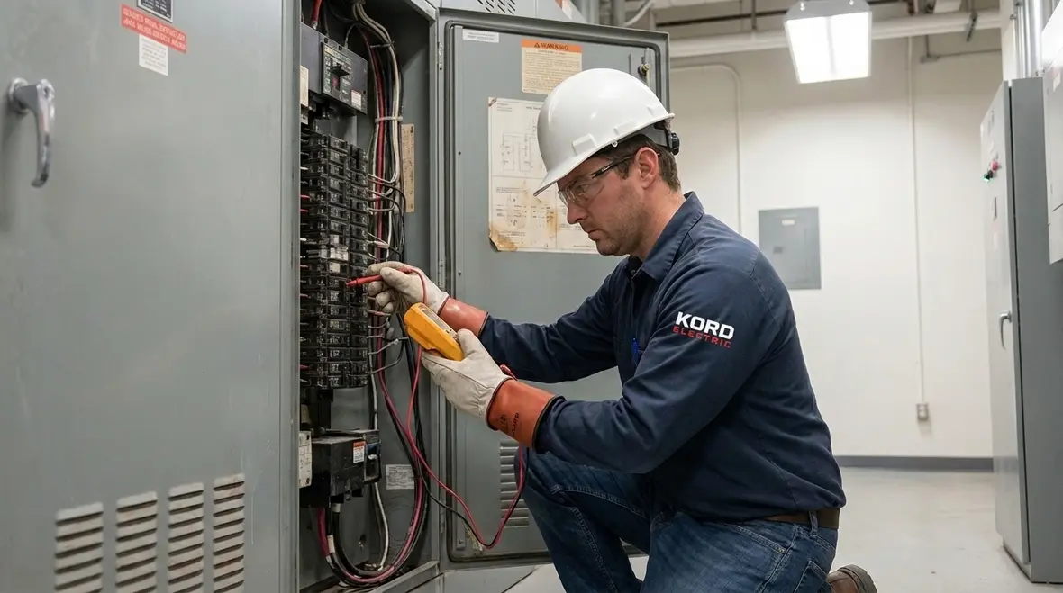 Technician reviewing NEC branch conductor minimum size requirements