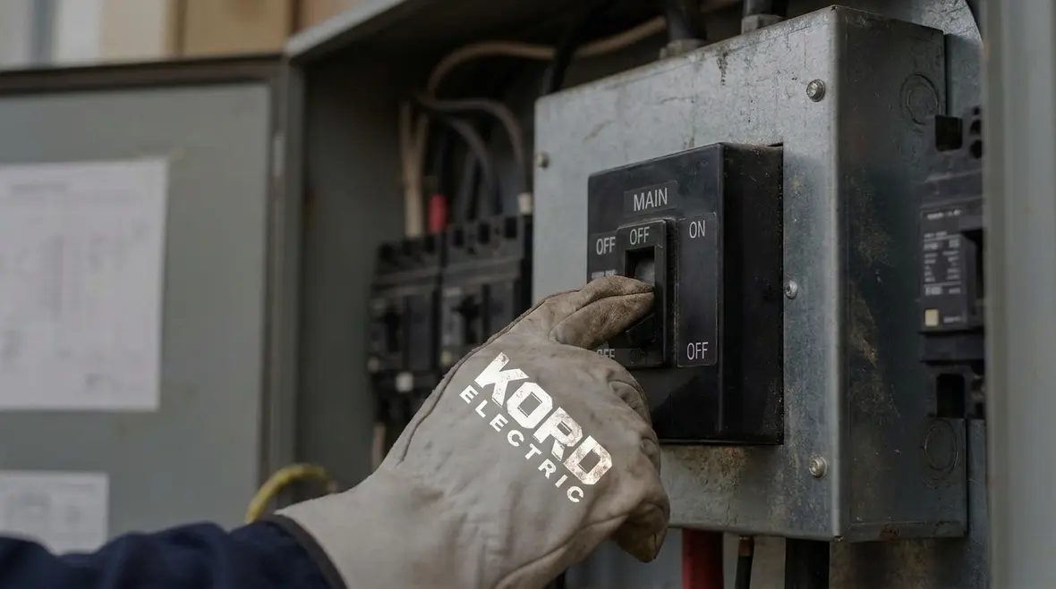 Breaker panel demonstrating NEC-compliant breaker method of operation under load