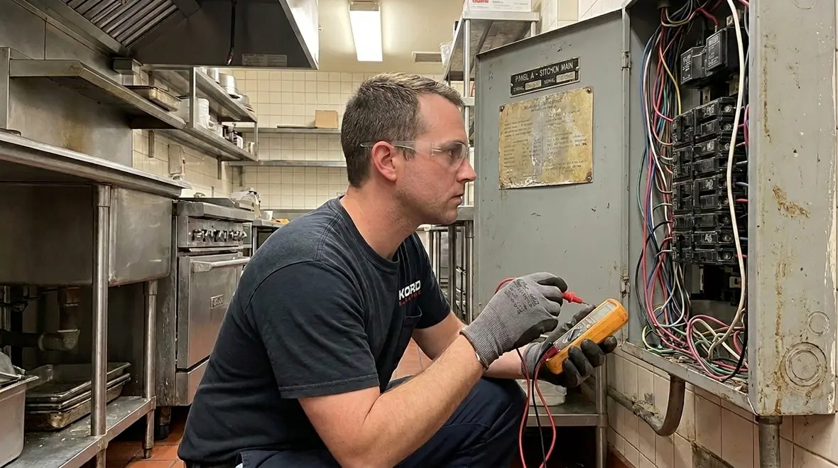 Engineer aligning NFPA 70 Section 120.55 cooking loads with panel schedules