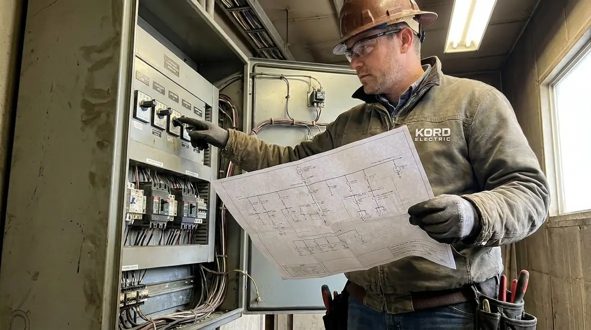 Inspector reviewing multiple service disconnect ratings for NEC compliance