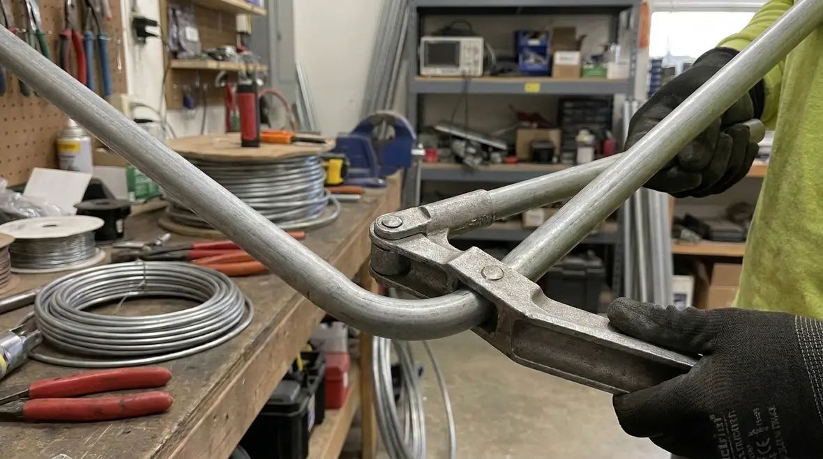 Technicians planning a raceway route before wire pulling
