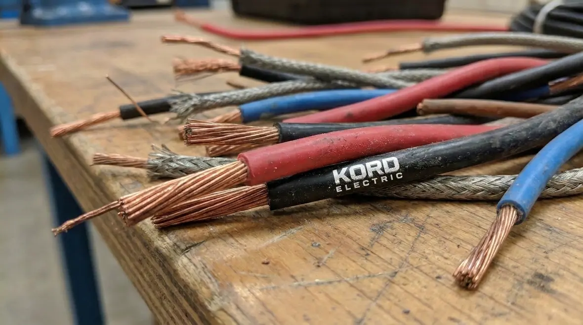 Different NEC conductor constructions laid out for comparison in a service shop