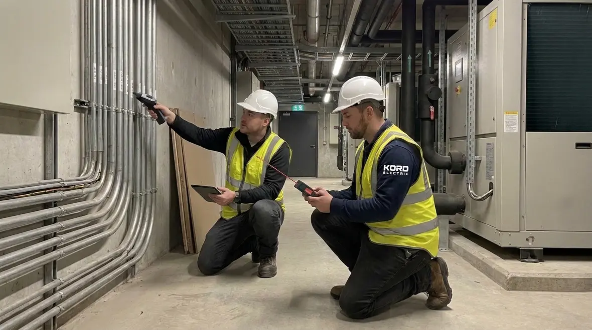 Engineer reviewing plans for NEC conductor separation from other systems