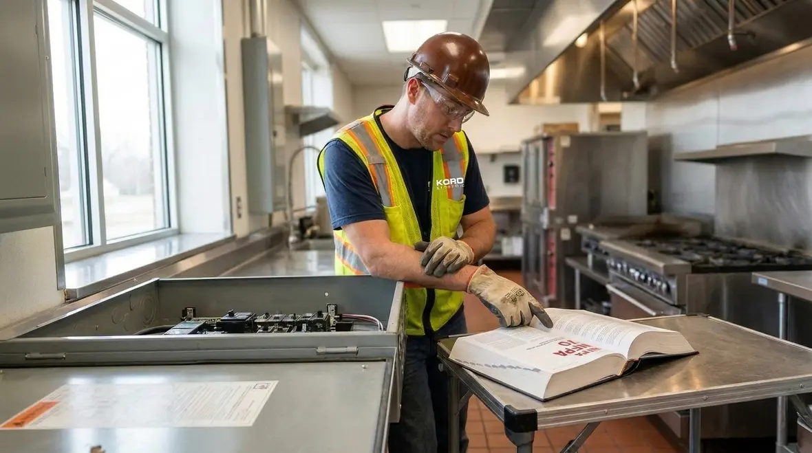 Restaurant electrical load calculation example on NEC plans