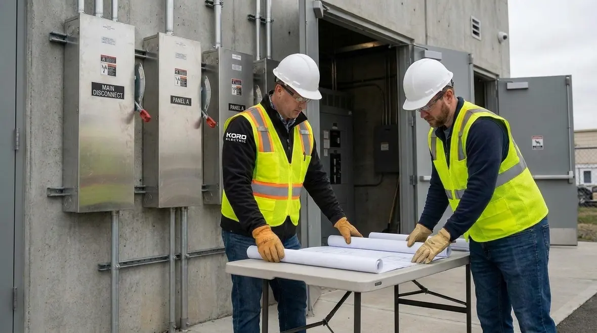 Commercial electrical disconnects arranged for NEC compliance