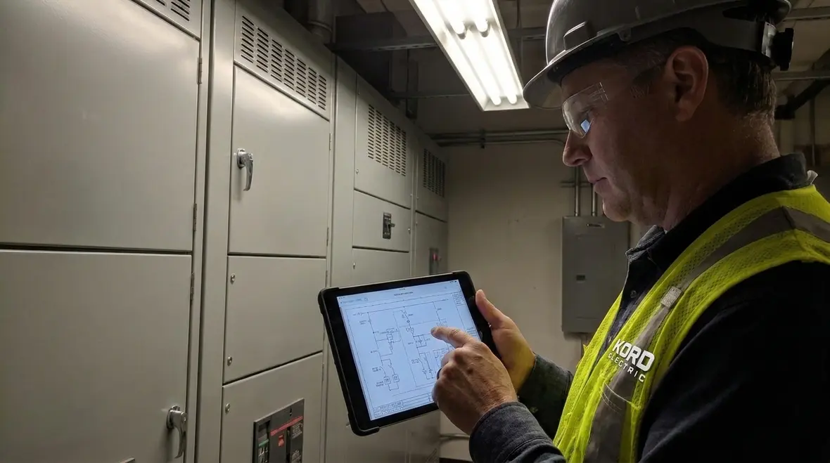 Commercial electrical panel with various other loads documented on the schedule