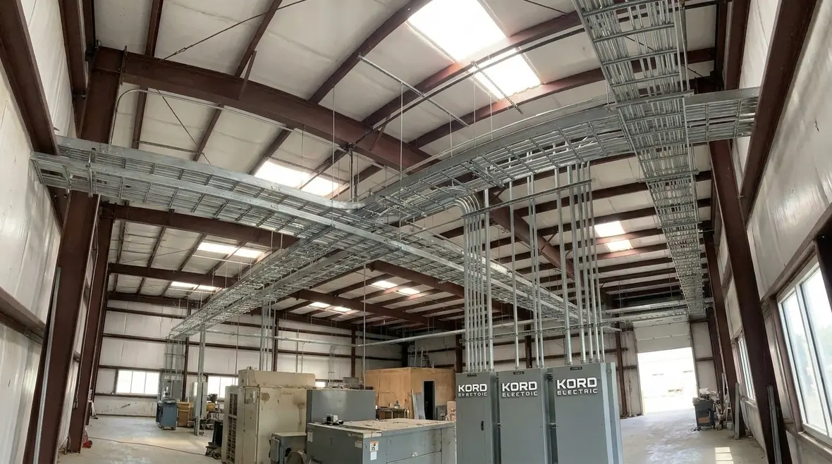 Planned EMS wiring pathways across a commercial facility floor plan