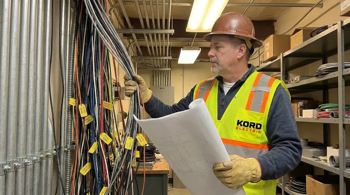 Exposed branch-circuit wiring protected along a mechanical room wall