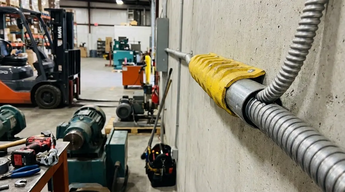 NEC flexible conduit damage protection