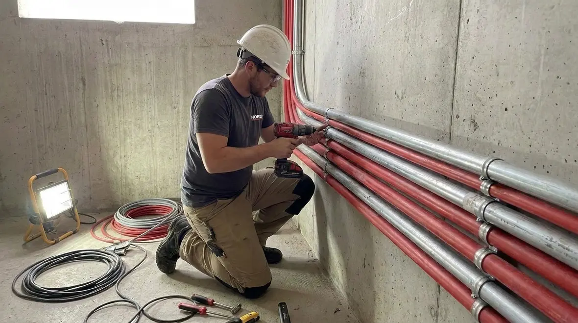 NFPA 70 Section 300.27 compliant stair tower circuitry